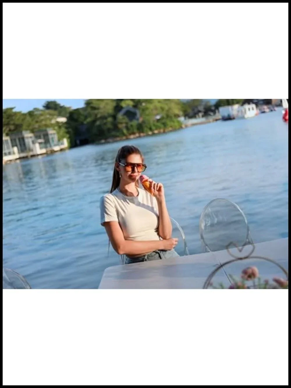Retro Square Aviator Sunglasses UV400 Plastic Frame
